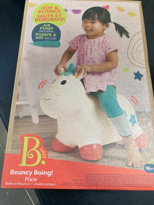 Photo 1 of B. – Ride-On Unicorn Bouncer – Bouncy Animal Toy – Inflatable Hopper & Air Pump – Bouncing & Active Play – 18 Months + – Bouncy Boing - Pixie