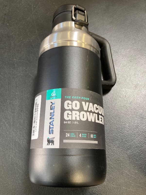 Photo 1 of Stanley GO Growler 64 oz | Keeps Beer Cold or Coffee Hot | Leakproof Steel Lined Lid and Easy to Carry Handle | Insulated Stainless Steel Beverage Container | BPA-Free | Matte Black