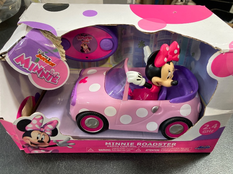 Photo 1 of Disney Junior Minnie Mouse Roadster RC Car with Polka Dots, 27 MHz, Pink with White Polka Dots, Standard (97161)
