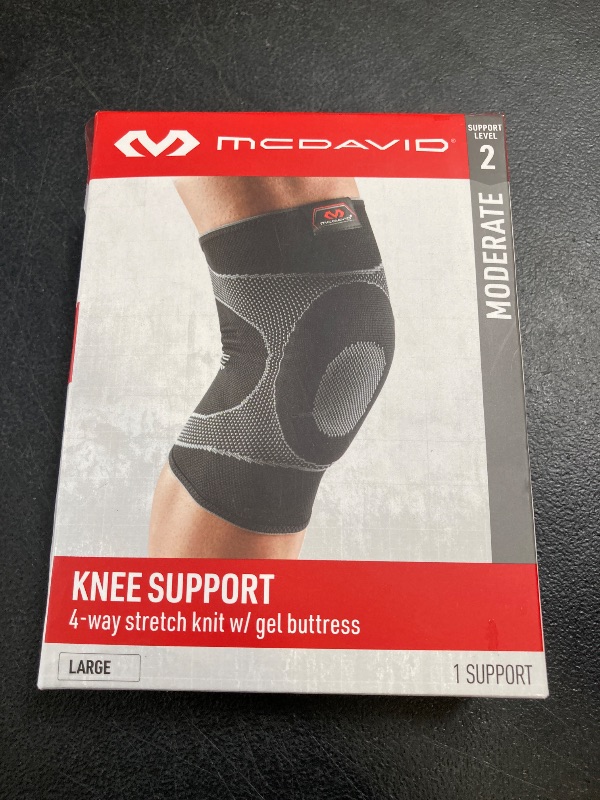 Photo 1 of Mcdavid Knee Sleeve Elastic with Gel Buttress, Black, Large, 5125R-BK-L