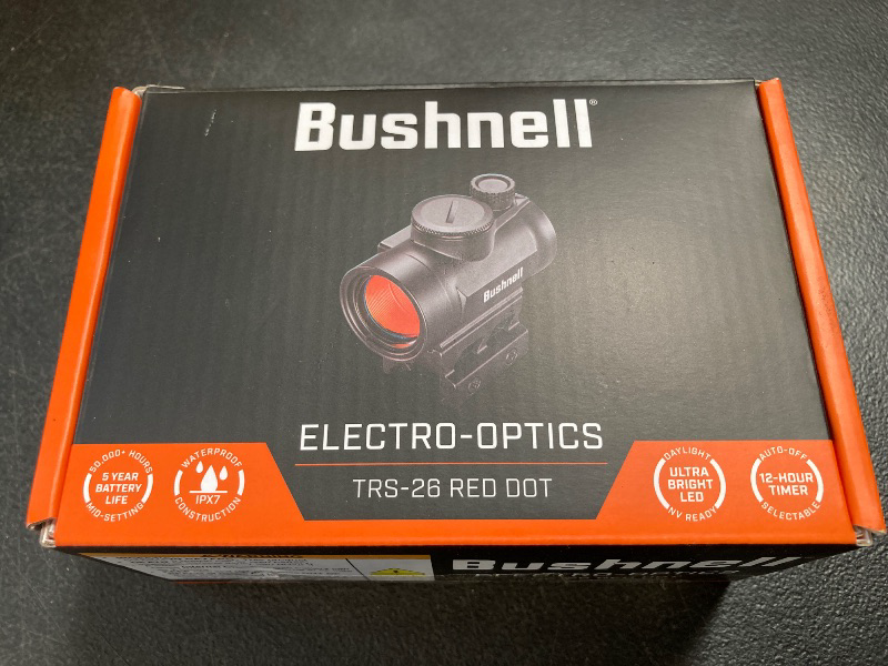 Photo 1 of Bushnell TRS-26 1x26 Red Dot Scope, Reflex Red Dot Sight with 3 MOA and 50,000 Hours of Battery Life