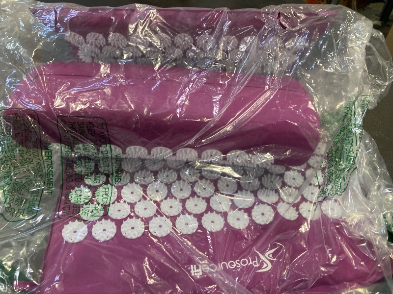 Photo 1 of ProsourceFit Acupressure Mat and Pillow Set for Back/Neck Pain Relief and Muscle Relaxation, Purple