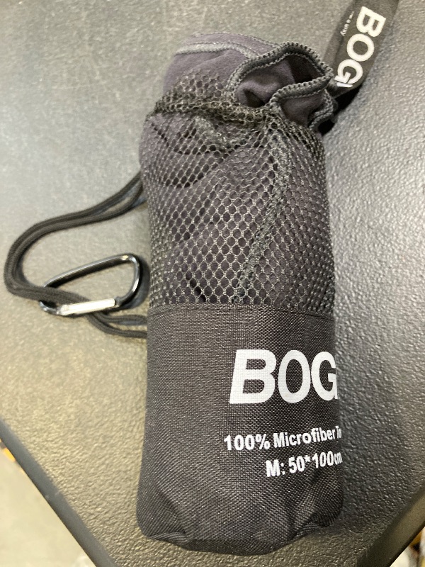 Photo 1 of BOGI Microfiber Travel Sports Towel-Quick Dry Soft Lightweight Absorbent Compact for Camping Gym Beach Bath Yoga Swimming Backpacking (M:40''x20''-Black)