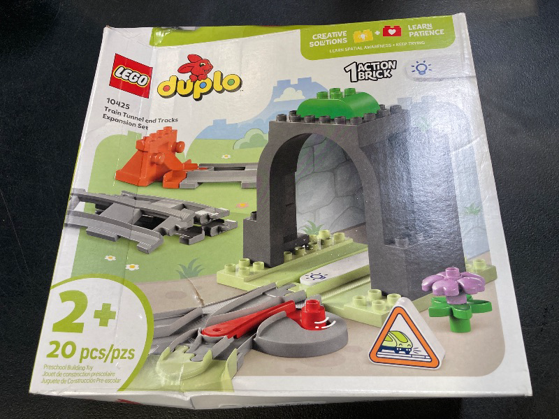 Photo 1 of LEGO DUPLO Town Train Tunnel and Tracks Expansion Set - 10 Extra Pieces of Train Tracks - Preschool and Toddler Train Set, Ages 2+ - Building Toy for Boys and Girls - 10425