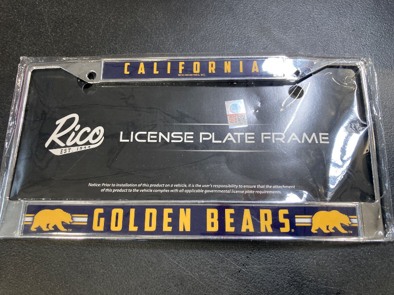 Photo 1 of Rico Industries NCAA Cal Berkeley Golden Bears 12" x 6" Silver Chrome Frame With Decal Inserts