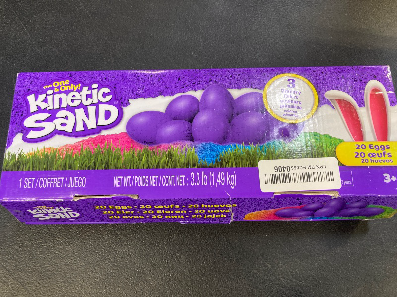 Photo 1 of Kinetic Sand, 20-Pack Eggs with 3.3lbs Red, Yellow & Blue Play Sand for Egg Hunts, Party Favors & Goodie Bags, Sensory Toys for Kids Ages 3 and up