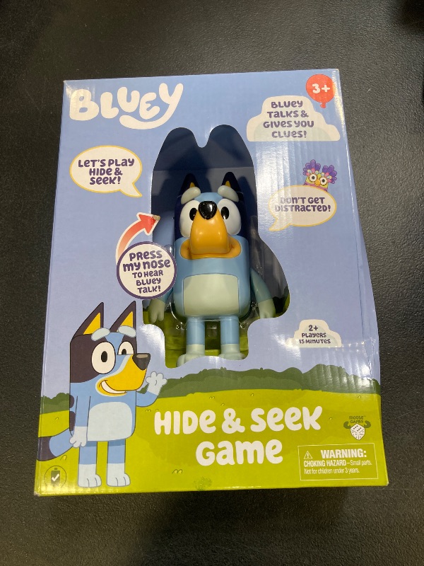 Photo 1 of Bluey Hide & Seek Game, Hide The Figure and Press her Nose to Start The Built-in Timer, Talks and Giggles to Help Kids find her, When Found, Kids can Dance to Theme Song