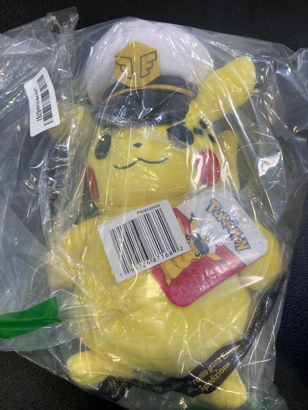 Photo 1 of Pokemon Captain Pikachu Plush - 8-Inch Soft Plush with Captain’s Hat and Authentic Details