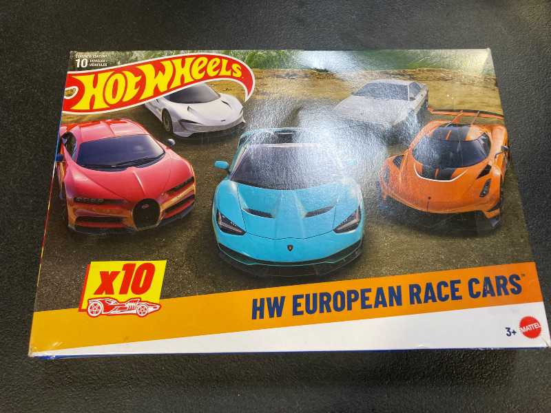Photo 1 of Hot Wheels Toy Cars, 10-Pack of Race Cars, Includes 1:64 Scale Corvette, Lamborghini, McLaren Originals