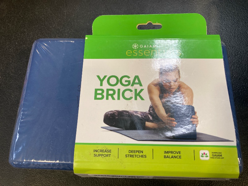 Photo 1 of Gaiam Essentials Yoga Brick | Sold as Single Block | EVA Foam Block Accessories for Yoga, Meditation, Pilates, Stretching (Navy)