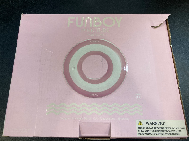 Photo 1 of FUNBOY Giant Pink Ring 48'' Tube Float, with Integrated Cup Holder, Perfect for a Summer Pool Party, Large
