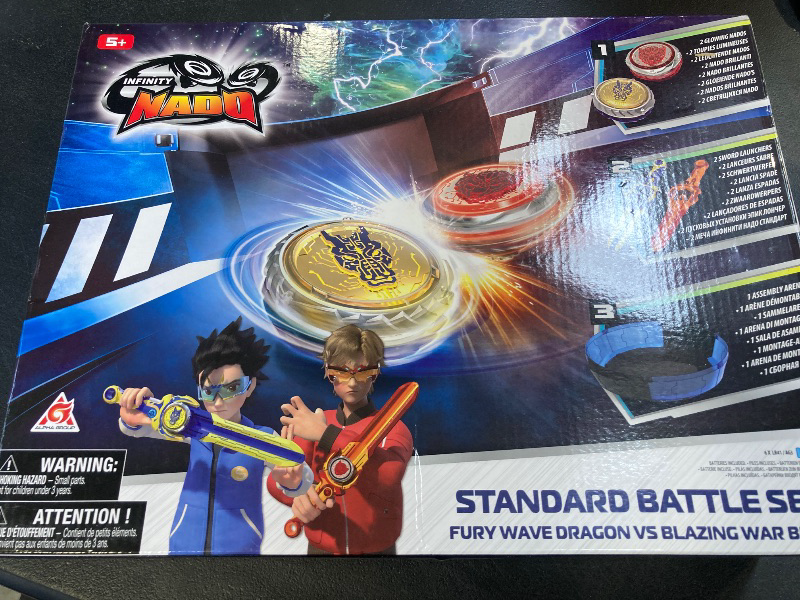 Photo 1 of Infinity Nado Stadium - Battling Tops Burst Toy for Boys Grils Age 8-12 - Including Beystadium, 2 Gaming Top Toys, 2 Sword Launcher - Sapphire Blue and Flame Red