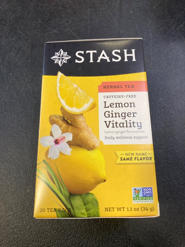 Photo 1 of Stash Tea, Premium, Lemon Ginger Herbal Tea, Caffeine Free, 20 Tea Bags, 1.1 oz (34 g) - 2PC