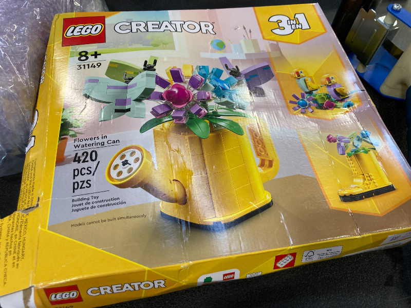 Photo 1 of LEGO Creator 3 in 1 Flowers in Watering Can Building Toy Set - Fun, Creative Activity for Kids, Girls and Boys, Ages 8+ - Options to Build Rain Boots or Birds - 31149