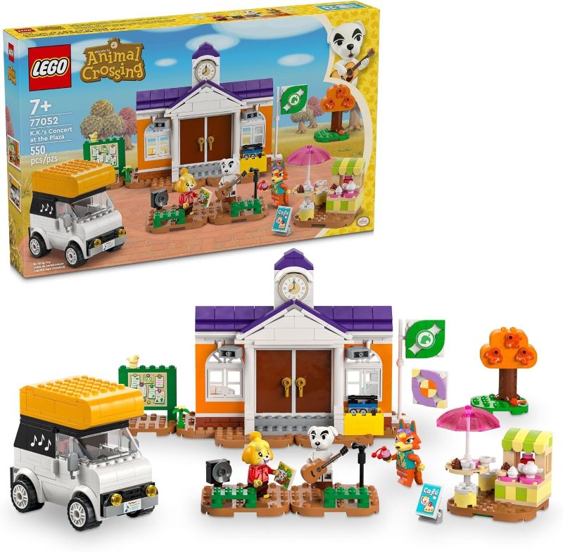 Photo 1 of LEGO Animal Crossing K.K.’s Concert in The Plaza Building Toys Set - Animal Crossing Toy Figures & Playsets for Kids, Girls & Boys, Ages 7+ - Pretend Play Birthday Gift - 77052
