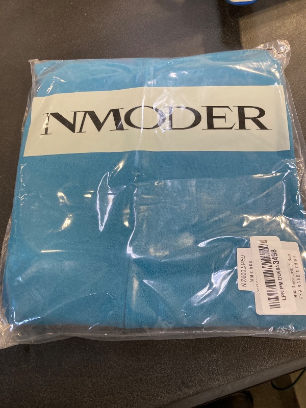 Photo 1 of Nmoder Midi Dresses for Women A-Line Fit and Flare Casual Dress 3/4 Sleeve V Neck Cocktail Wedding Guest Work Dress with Pockets Peacock Blue M