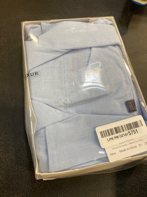 Photo 1 of Alimens & Gentle Short Sleeve Button Down Shirts Linen Shirts for Men Cotton Summer Beach Cuban Shirts Vacation Hawaiian Shirts Cool Blue XL