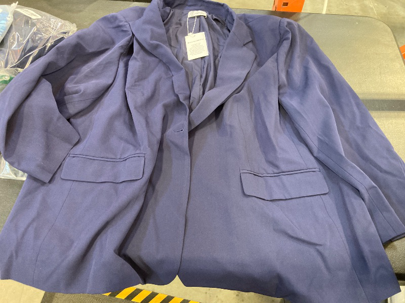 Photo 1 of Cicy Bell Womens Plus Size Casual Blazers Open Front Long Sleeve Work Office Suit Jackets Navy 5XL
