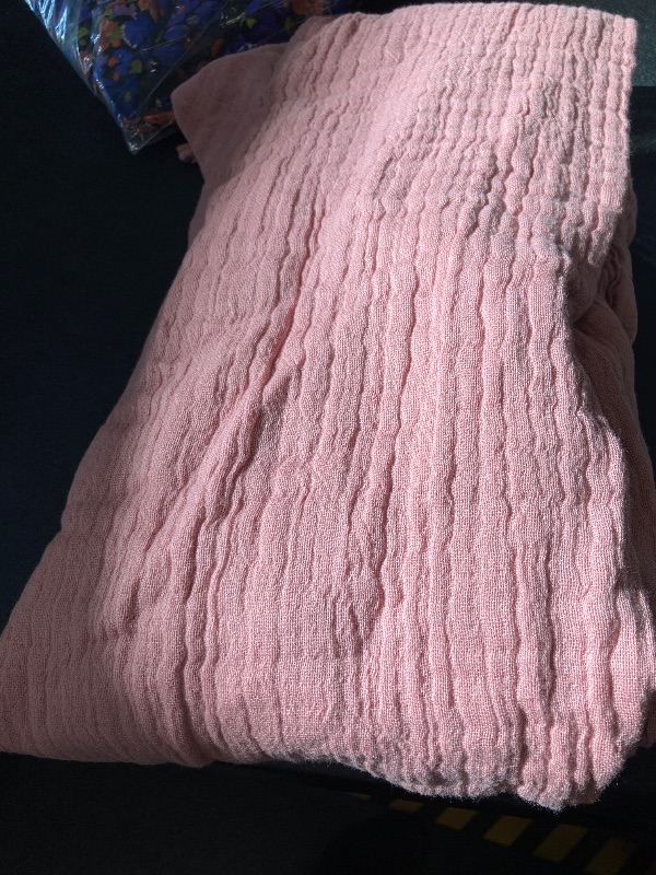 Photo 1 of Simple&Opulence Cotton Muslin Throw Blanket for Bed, Couch, Knit Woven Gauze Blanket with Tassels, Soft Lightweight Cozy Pre-Washed Breathable Farmhouse Decoration for All-Season (Dusty Rose)
