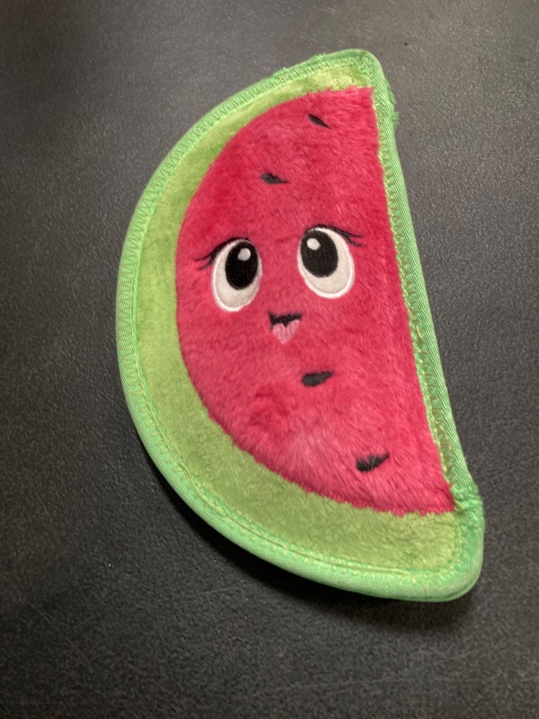 Photo 1 of Outward Hound Tough Skinz Durable Squeaky Dog Toy with Two Tough Layers, Watermelon, Red, Medium
