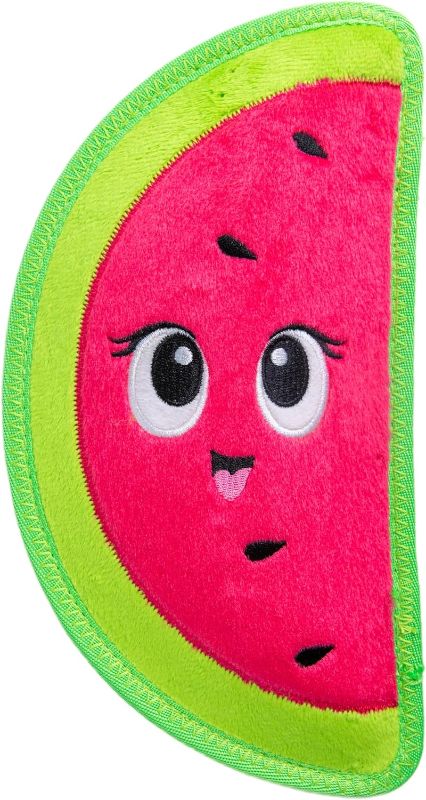Photo 1 of Outward Hound Tough Skinz Durable Squeaky Dog Toy with Two Tough Layers, Watermelon, Red, Medium