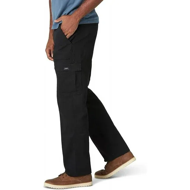 Photo 1 of Wrangler Authentics Men's Relaxed Fit Stretch Cargo Pant, Black,32W x 32L