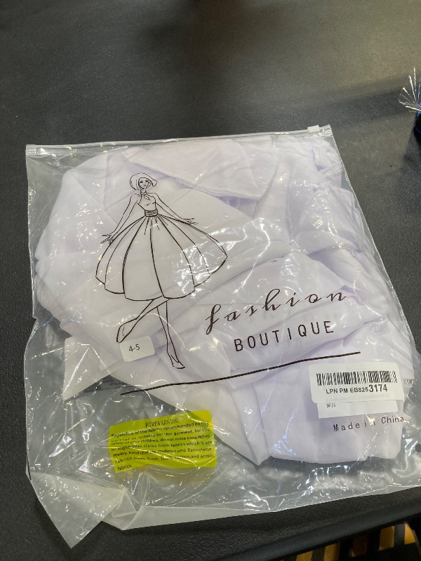 Photo 1 of Abaowedding Fancy Chiffon Flower Girl Dresses Flutter Sleeves Junior Bridesmaid Dress(Size 4,White)