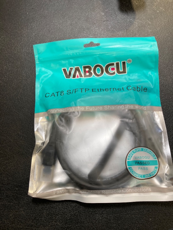 Photo 1 of Vabogu Cat 8 Ethernet Cable, 5ft Heavy Duty High Speed Internet Network Cable, 26AWG, 2000MHz 40Gbps with Gold Plated RJ45 Connectors, Shielded for Indoor & Outdoor Use