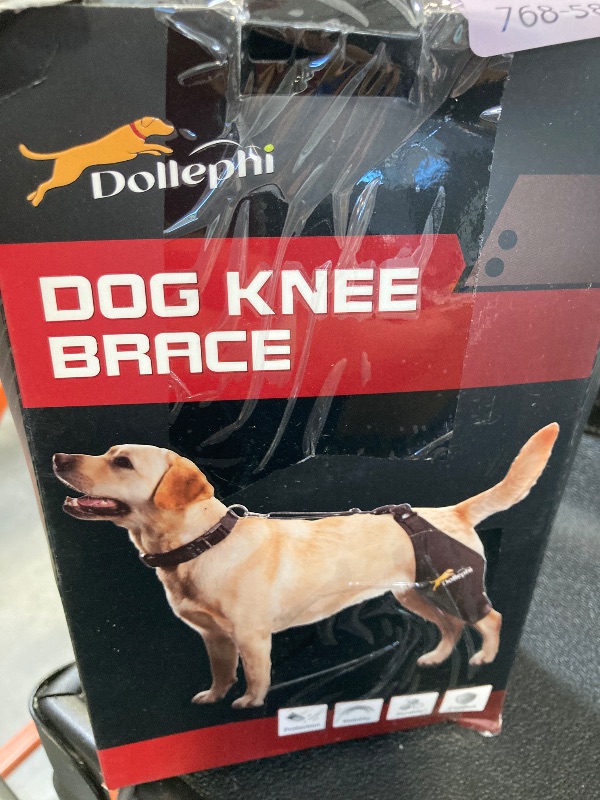 Photo 1 of Dollephi Dog Knee Brace for Torn ACL Hind Leg, Hot/Cold Compress for Patella Dislocation or Osteoarthritis, Cruciate Ligament Injuries, for Medium & Large Dogs(Left Leg,L)