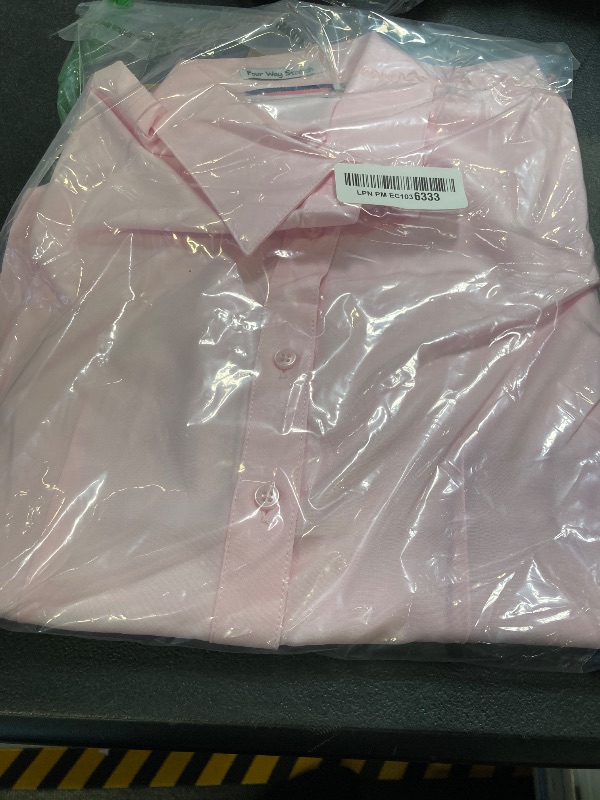 Photo 1 of Alex Vando Womens Dress Shirts Wrinkle Free Regular Fit Long Sleeve Stretch Work Shirt,Solid Pink,S