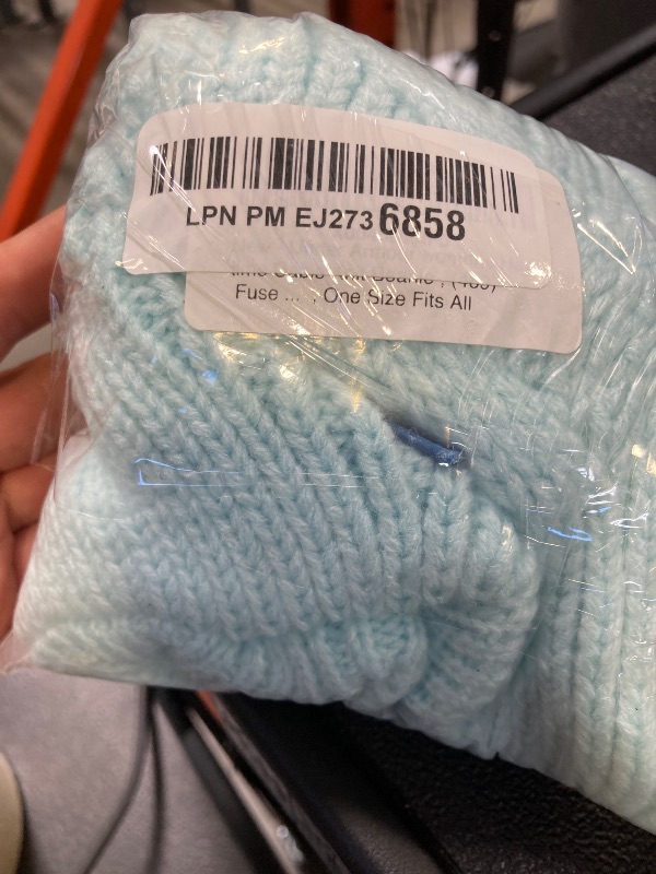 Photo 1 of Under Armour womens Halftime Cable Knit Beanie , (469) Fuse Teal / Chicago Blue / Fuse Teal , One Size Fits All