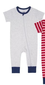 Photo 1 of Teach Leanbh Toddler Baby Boys Girls 2-Pack Pajamas Cotton 2 Way Zipper Short Sleeve Footless Romper Sleep and Play (Grey 18-24 Months)