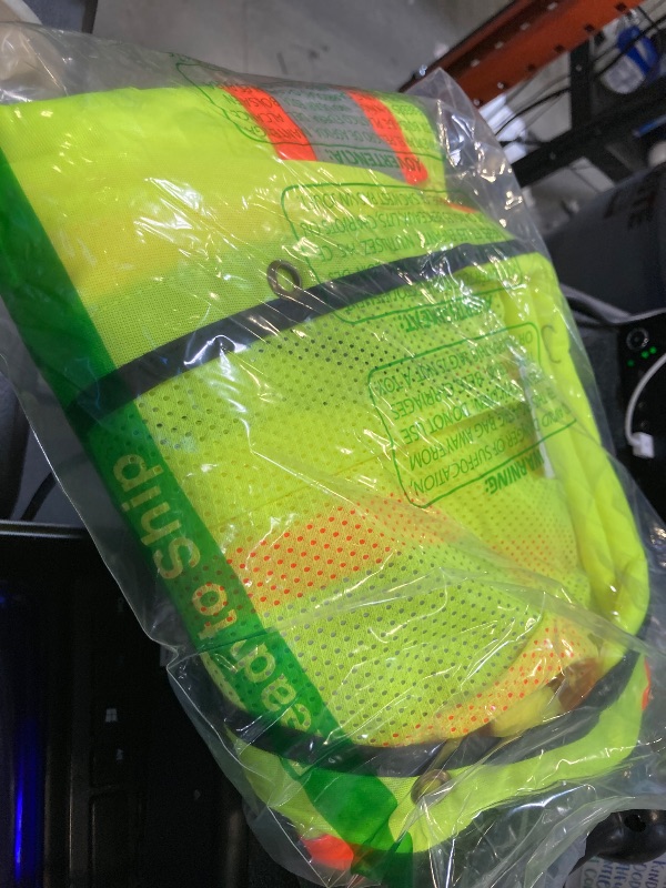 Photo 1 of (F) Safety Vest For Men's, Engineer High Visibility Vest With Pockets and Zipper, Reflective safety vest (US, Alpha, XX-Large, 3X-Large, Regular, Regular, Yellow)