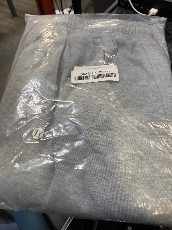 Photo 1 of WZIKAI Men's Baggy Sweatpants Elastic Waist Drawstring Wide Leg Sweatpants Casual Loose Baggy Joggers with Pockets Light Grey XL