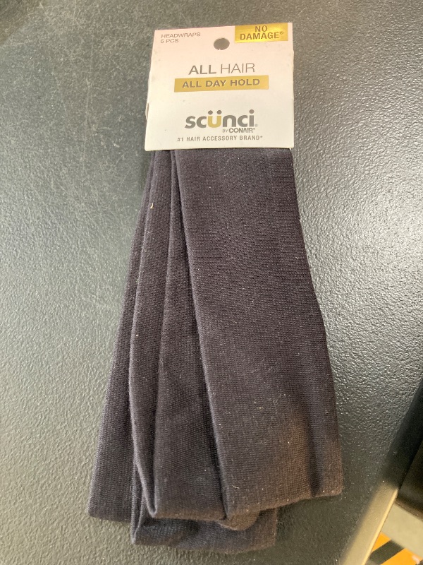 Photo 1 of Scunci by Conair Soft Stretchable Headbands- accessories for women - mens headband - running headband -Black- 5 Count