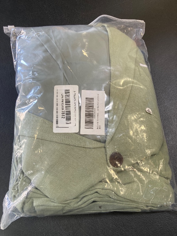 Photo 1 of Men Linen Suit Casual Wedding Prom Suits Slim Fit 3 Piece Groom Tuxedo Party Blazer for Men Tux Jacket + Pants + Vest Light Green-M