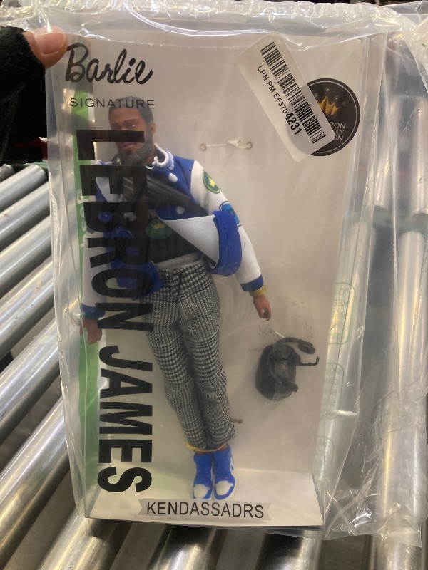 Photo 1 of Barbie Signature Lebron James Kenbassadors Doll Collectible with Varsity Bomber Jacket Outfit & Accessories Including Headphones, Sunglasses, & More