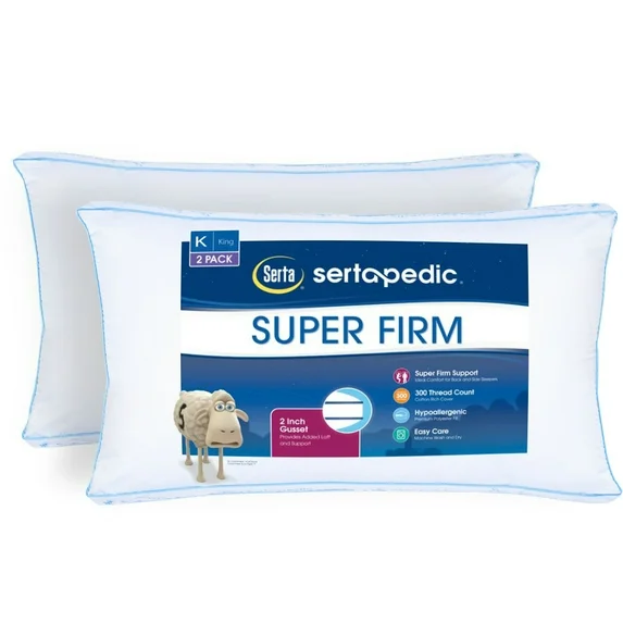 Photo 1 of Sertapedic Super Firm Bed Pillow, Set of 2, King
