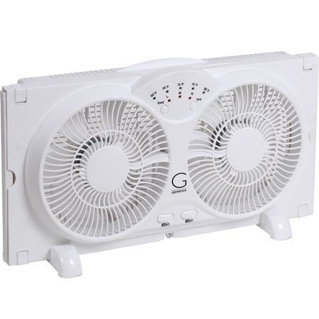 Photo 1 of Genesis A1 High-Velocity 9 Window Fan with Thermostat 12 H X 24 W X 4 D White