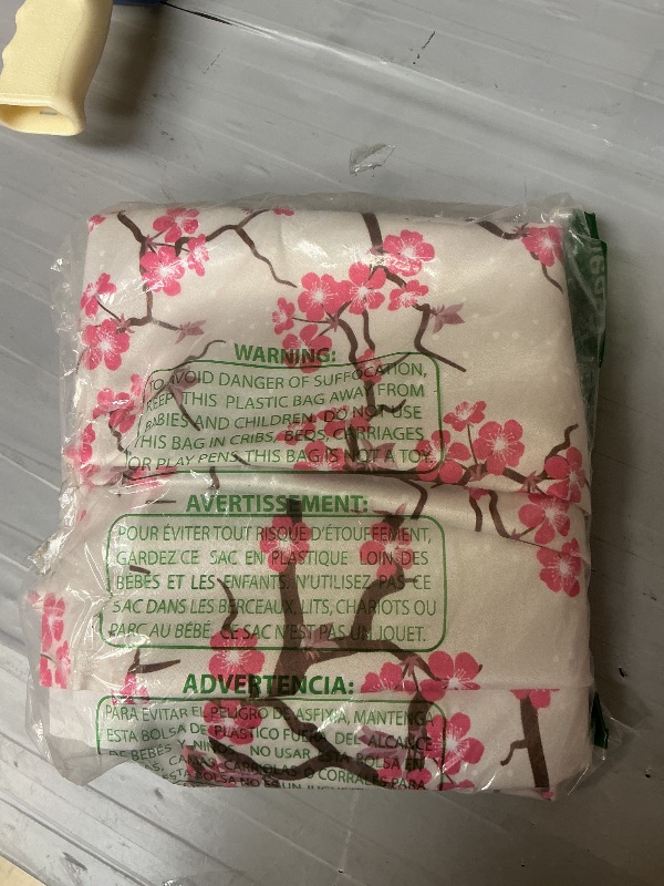 Photo 1 of Silk Lunarable Japanese Garden Round Tablecloth, Cherry Blossom Sakura Tree Branches Floral Spring Season East, Circle Table Cloth Cover for Dining Room Kitchen Decoration, 60", Eggshell Pink