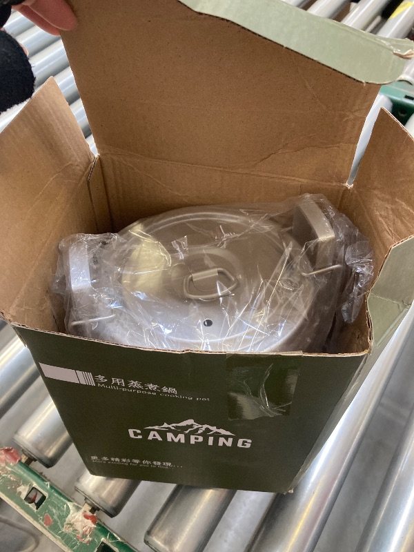 Photo 1 of Camping Hiking Rice Cooker, Camping Cookware Mess, Picnic Cookware Stainless Steel Pot, for Camping, Backpacking, Outdoor Cooking