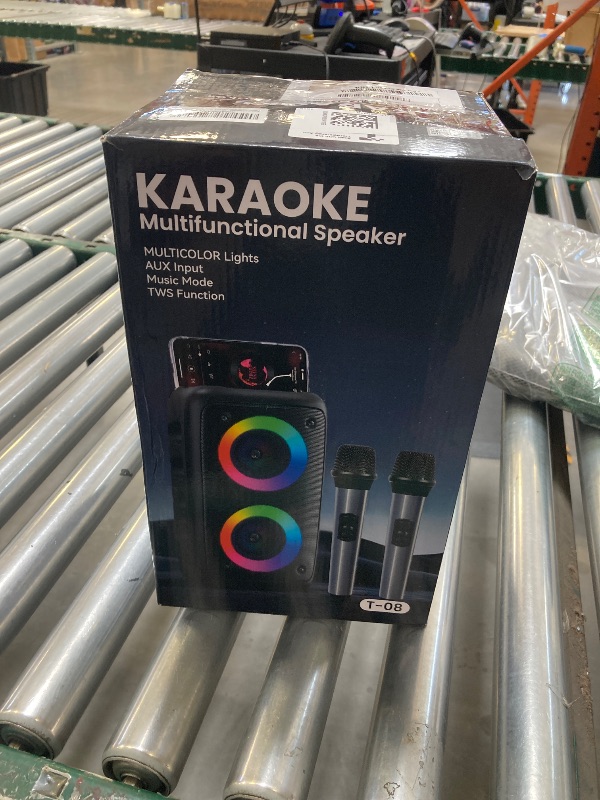 Photo 1 of Karaoke Machine, Portable Bluetooth Speaker, PA Speaker with 2 Wireless Karaoke Microphones, Karaoke Machine for Adults Kids with Upgraded Subwoofer, Support TWS/TF/USB/AUX for Home Party Outdoor