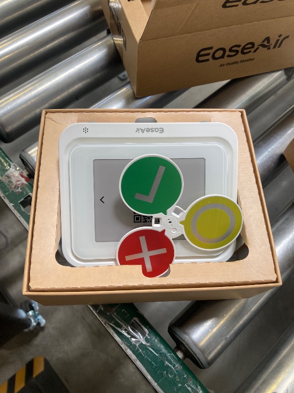 Photo 1 of EaseAir Air Quality Monitor Indoor, Portable Tester for CO2, CO, PM2.5, PM10, HCHO, TVOC, Temp & Humi, E-Ink Display with 3-Color Emoji Indicators, WiFi App Control, Air Quality Meter for Home/Office