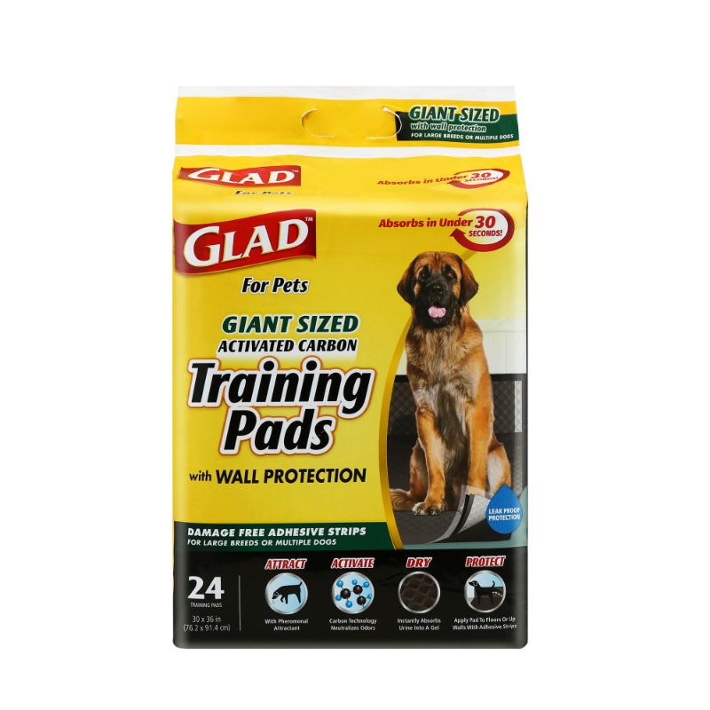 Photo 1 of Glad Giant Size Activated Charcoal Leak-Resistant Training Pads for Dogs 30x36 24 Count