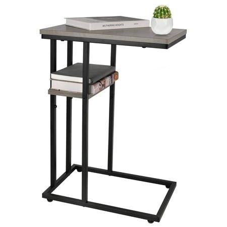 Photo 1 of Yoobure C Shaped End Table Side Table for Couch and Bed Small Side Table for Small Spaces Living Room Bedroom Rustic Snack Table