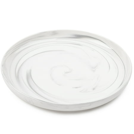 Photo 1 of Thyme & Table Grey Marble Stoneware Round Dinner Plates, 4 Pack
