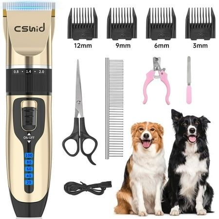 Photo 1 of Dog Clippers USB Rechargeable Cordless Dog Grooming Kit Low Noise Electric Pets Hair Trimmers Quiet Washable Shaver Clippers Shears for Thick Coats
