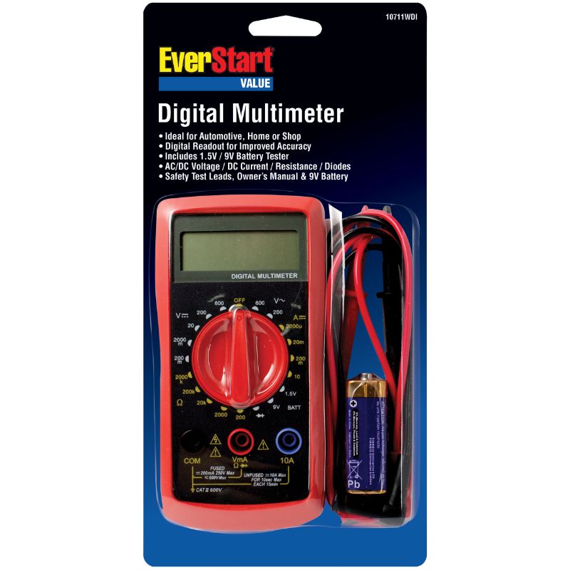 Photo 1 of EverStart Automotive 300 Volt Digital LCD Multimeter 10711WDI New 11 Inch