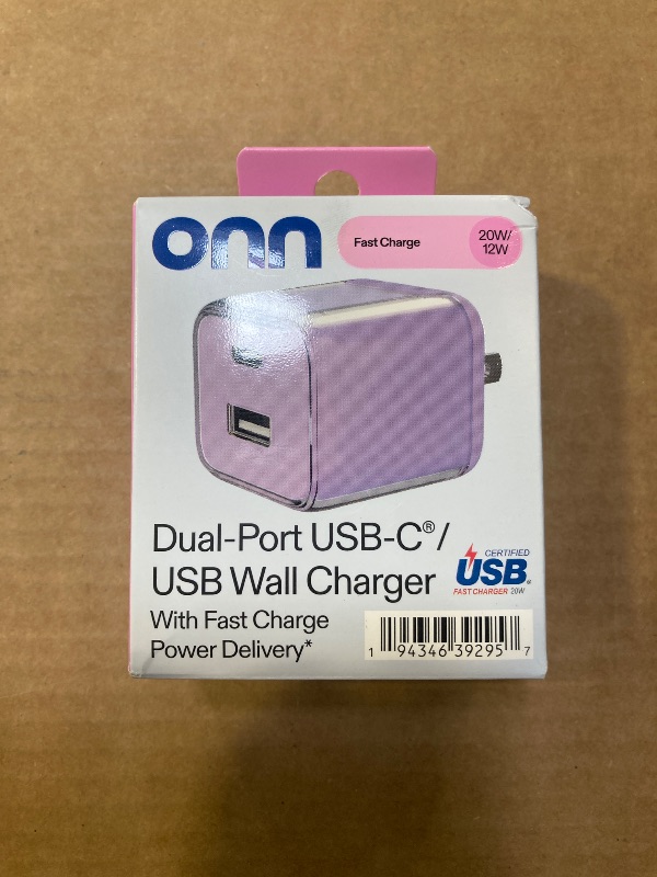 Photo 1 of ONN Dual-Port USB-C/ USB Wall Charger 