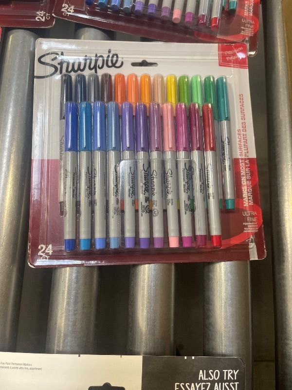 Photo 1 of Sharpie Permanent Markers, Ultra Fine Point, Assorted Colors, 24 Count

